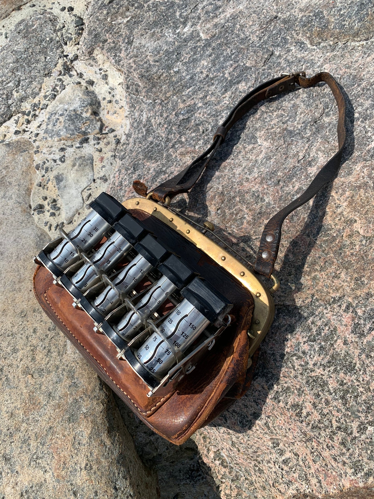 Schaffnertasche mit diversem Zubehör