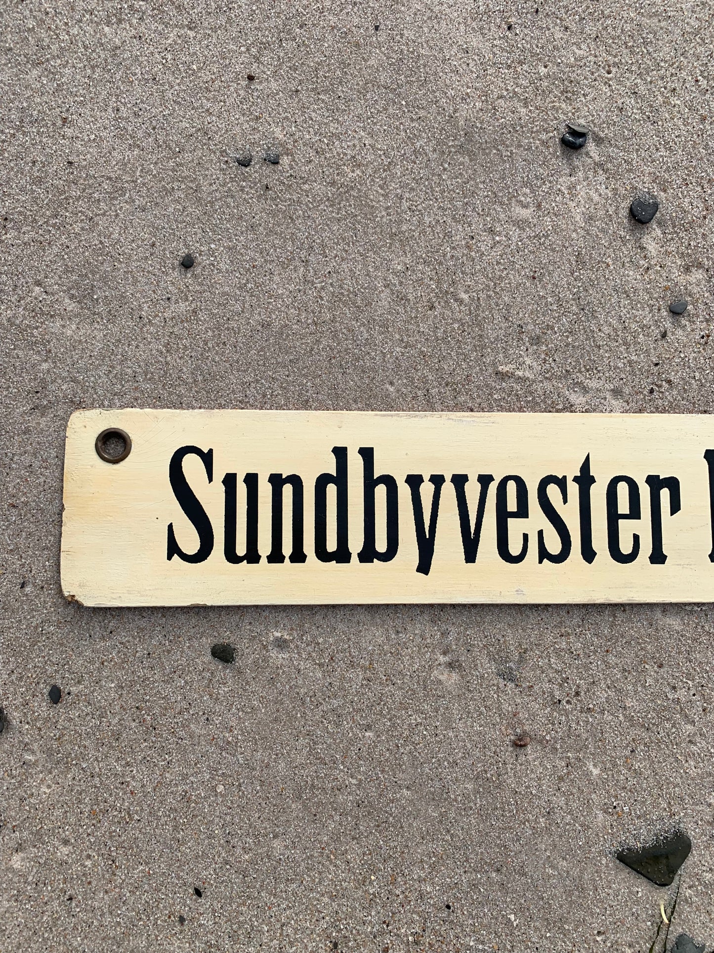 Altes Straßenbahnschild Sundby Remise/Sundbyvester Plads