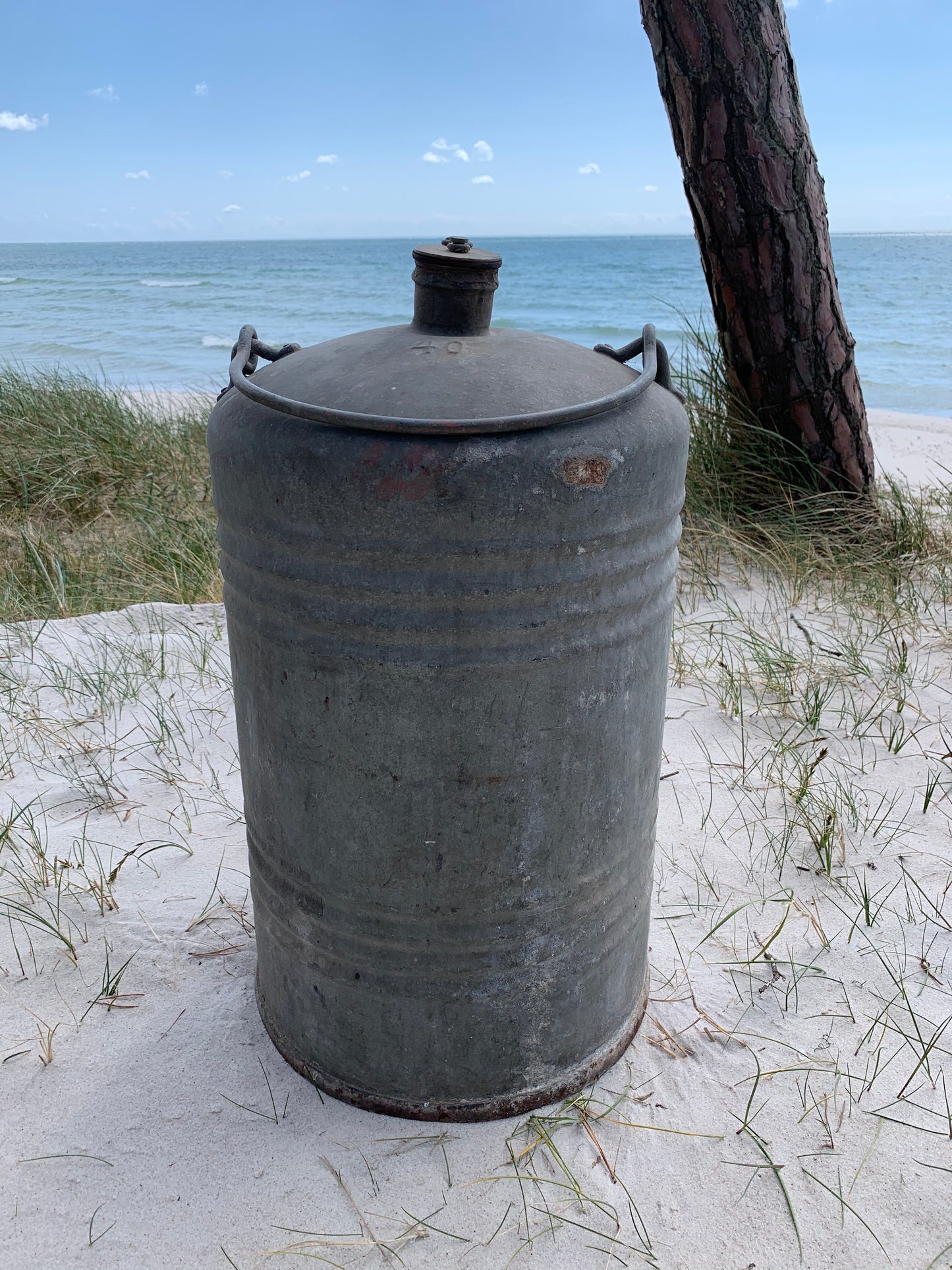 Großer patinierter Benzinkanister 40 L.