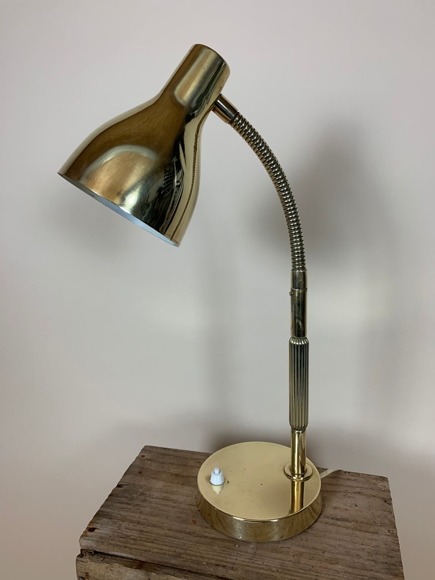 Norwegische Vintage Lampe aus Messing