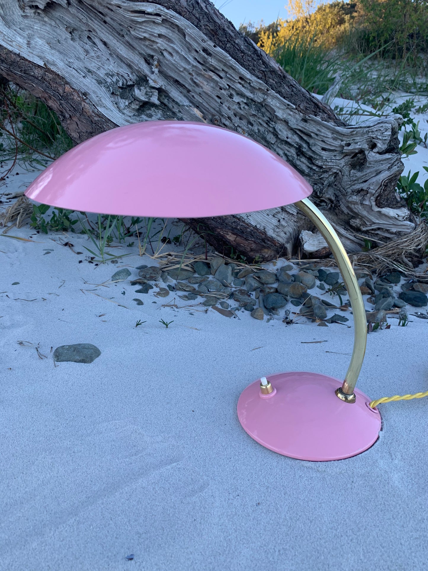 Vintage Lampe - Rosa/Messing