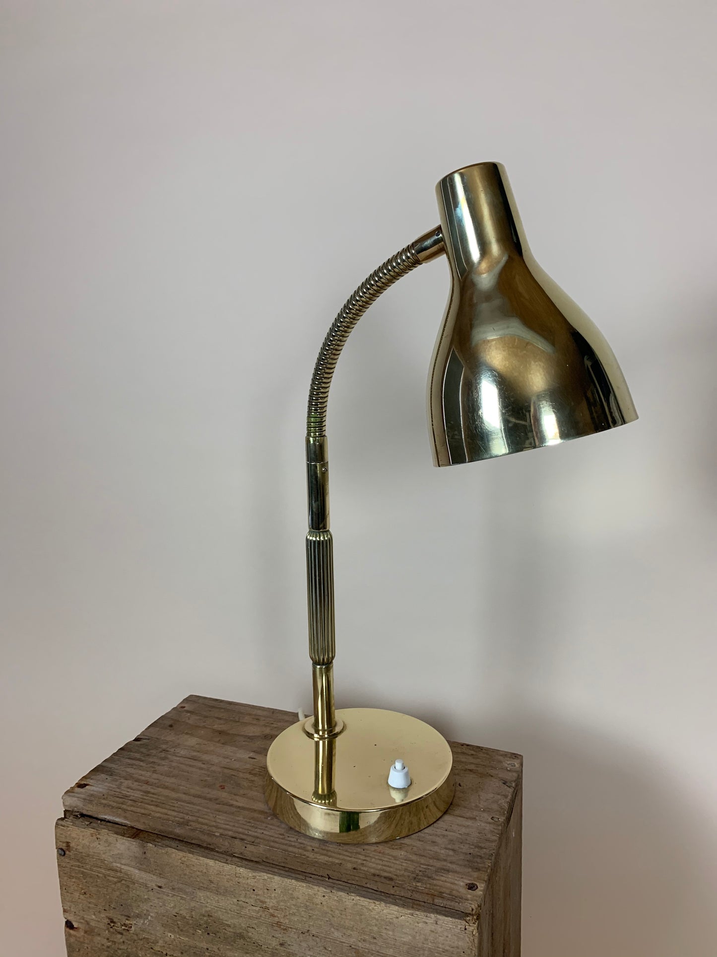 Norwegische Vintage Lampe aus Messing