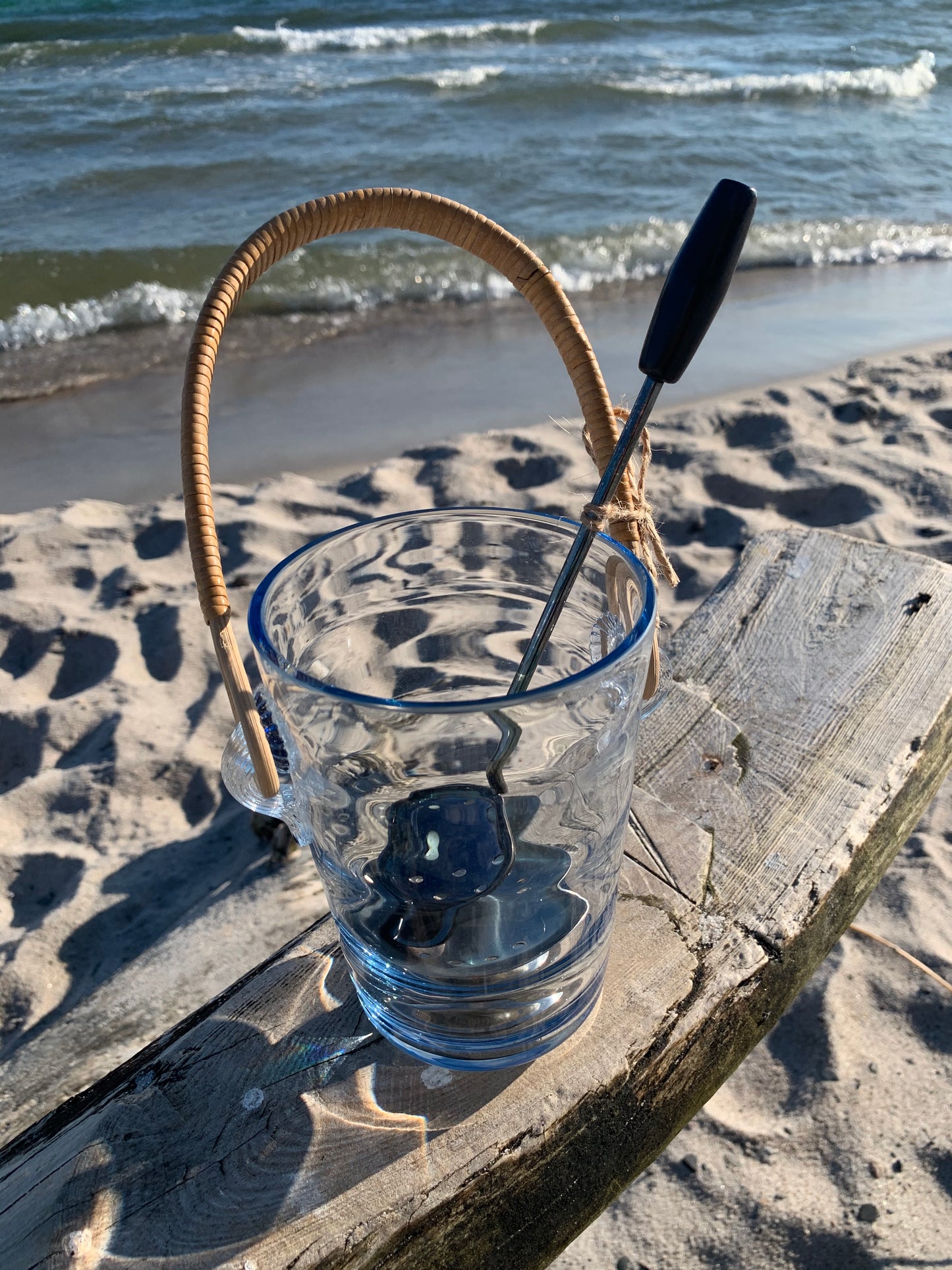 Holmegaard Eiskübel mit Bodengestell und Eisschaufel