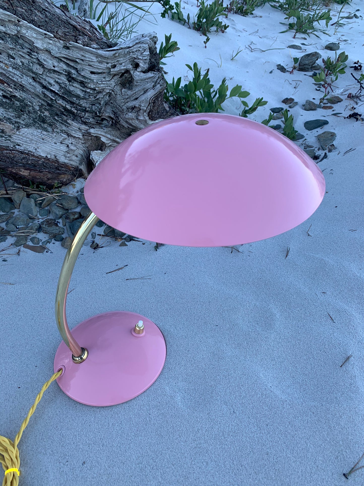 Vintage Lampe - Rosa/Messing