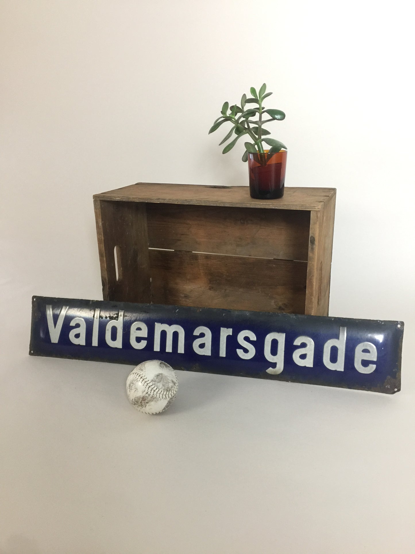 Straßenschild in Emaille von Vesterbro