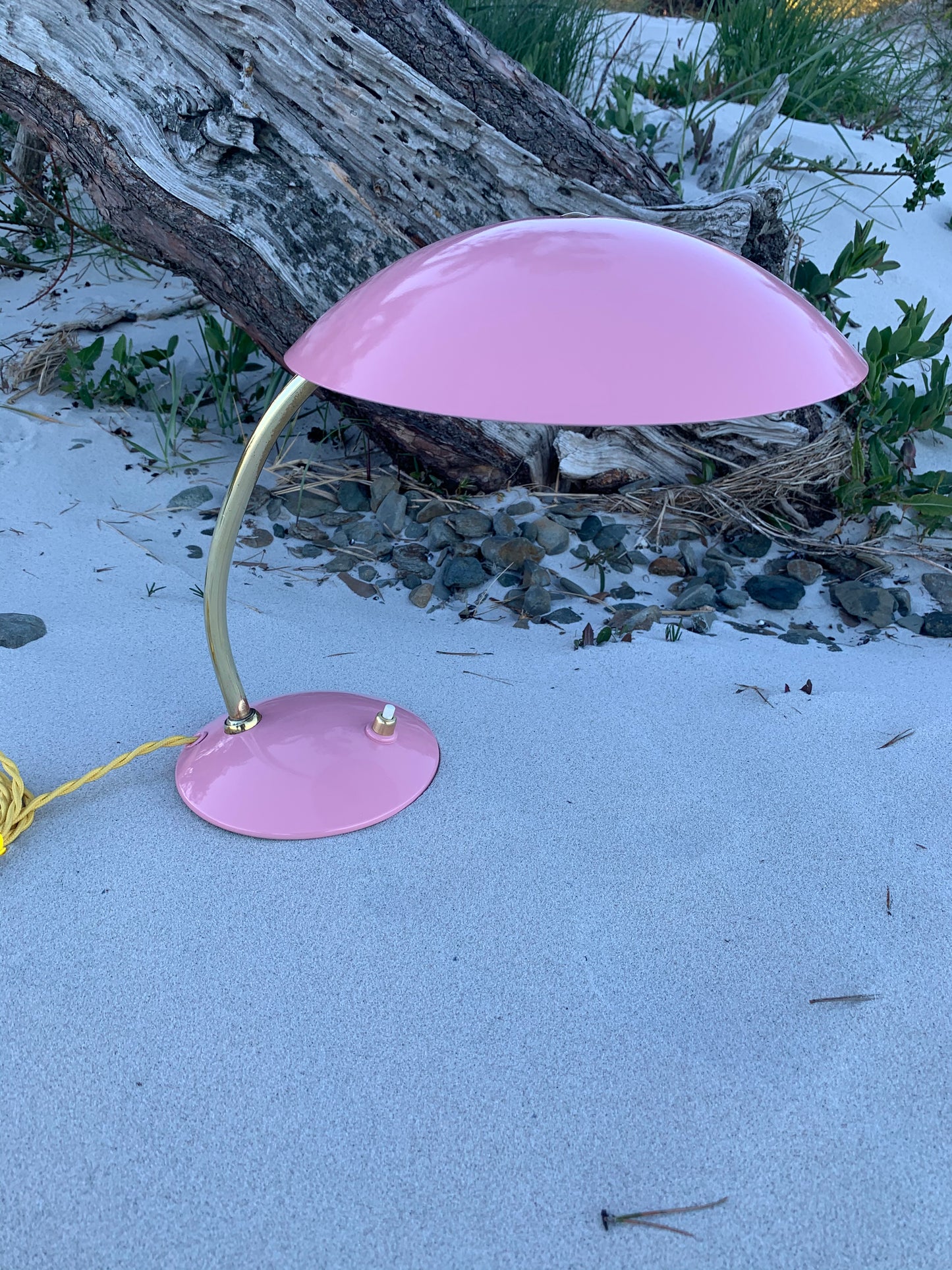 Vintage Lampe - Rosa/Messing