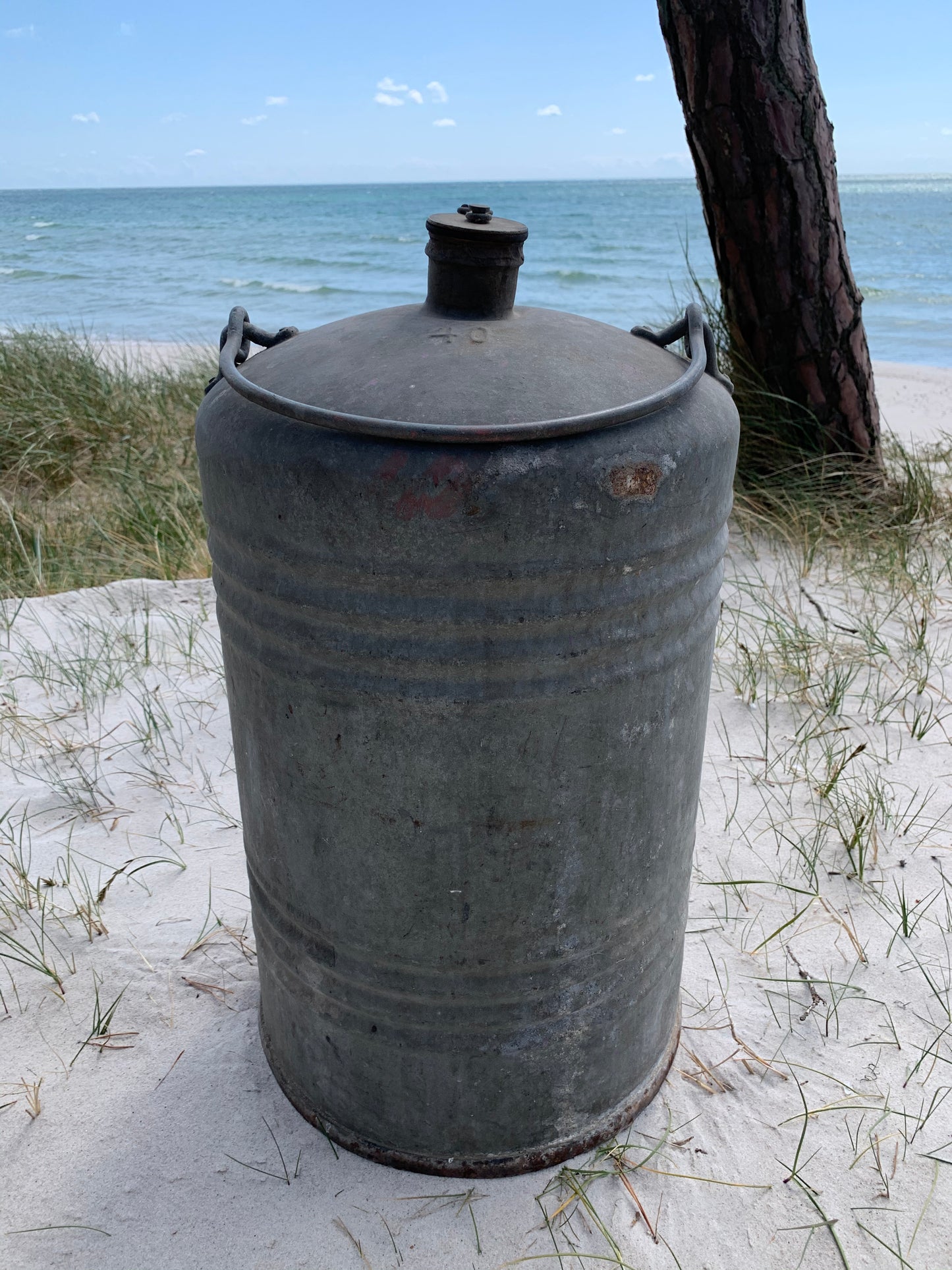 Großer patinierter Benzinkanister 40 L.