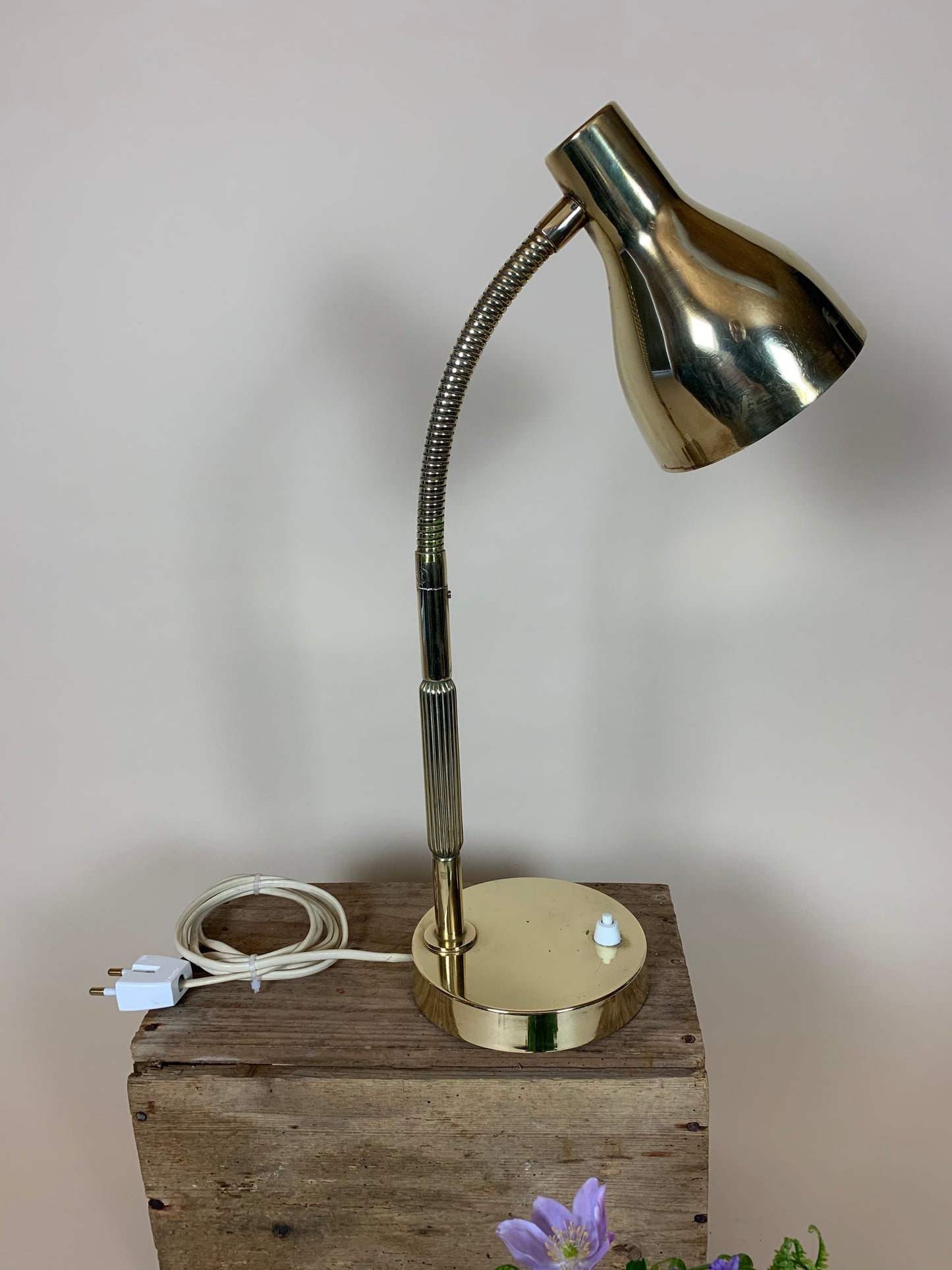 Norwegische Vintage Lampe aus Messing