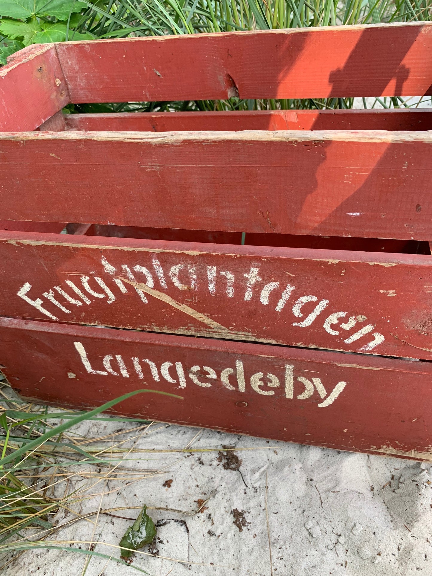 Schöne alte Kiste aus Obstgärten in Langedeby