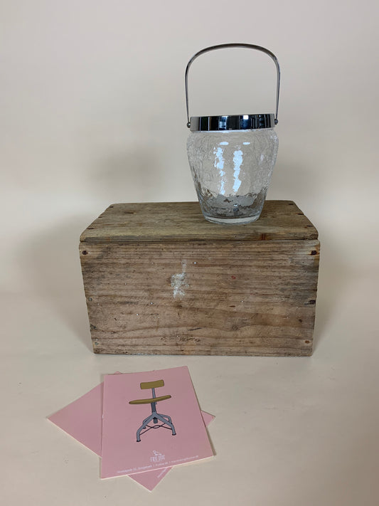 Eiskübel aus Glas mit Stahlrand