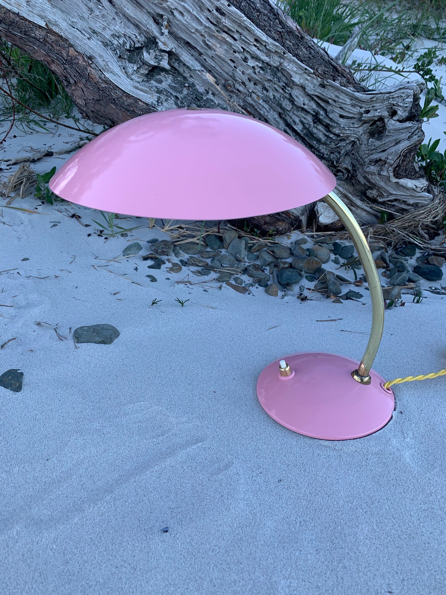 Vintage Lampe - Rosa/Messing