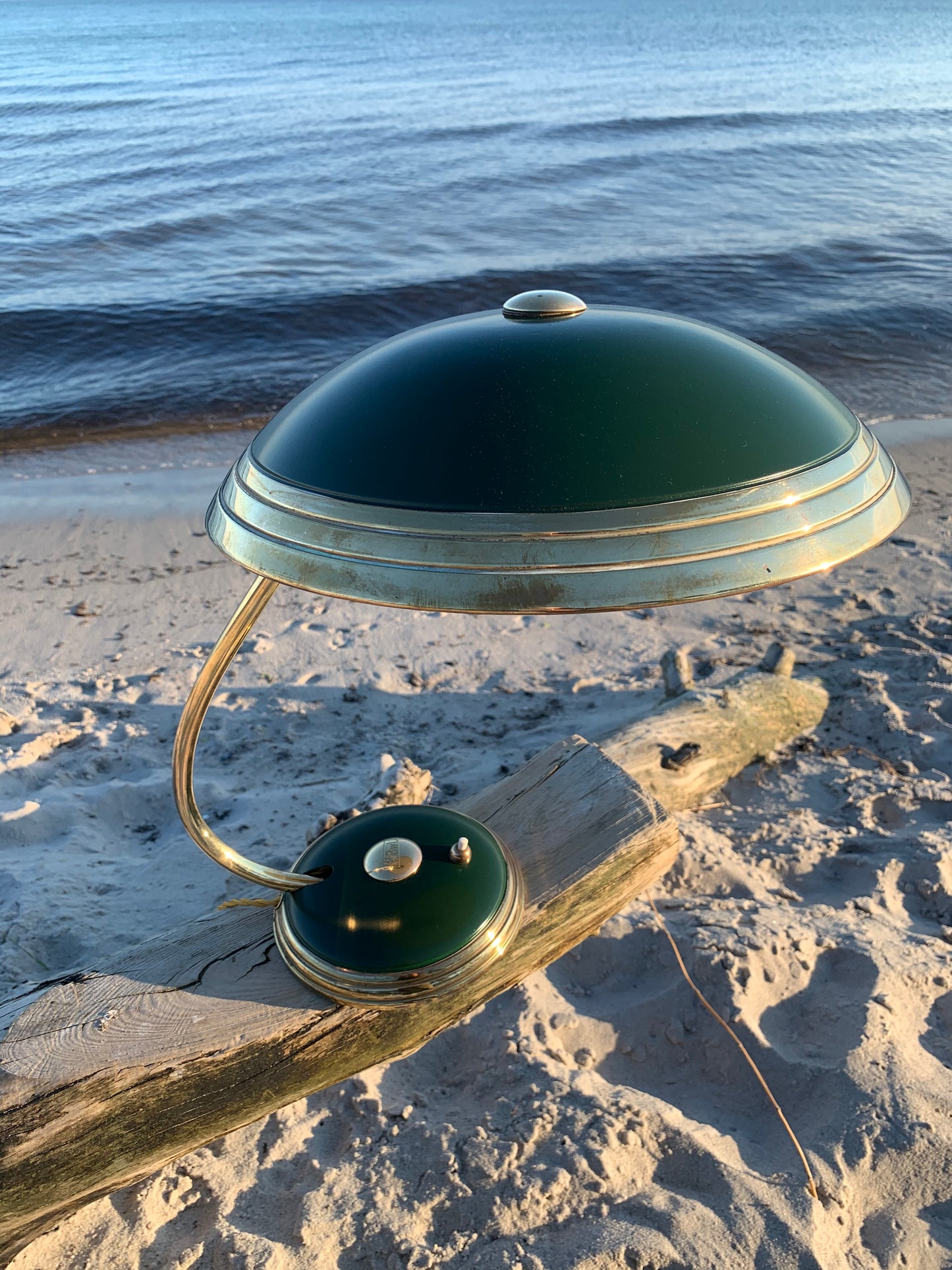 Helo Vintage Lampe - Grün/Messing