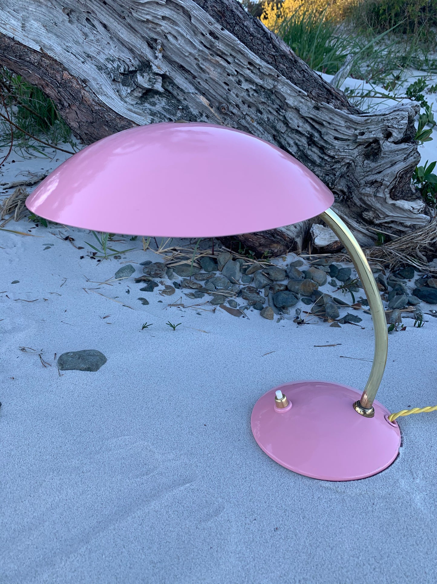 Vintage Lampe - Rosa/Messing